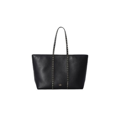 VALENTINO GARAVANI ROCKSTUD SHOPPING BAG IN GRAINY CALFSKIN 5W0B0Q67VSF0NO (37*27*12cm)